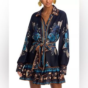 FARM Rio Blossom Tapestry Long Sleeve Dress
